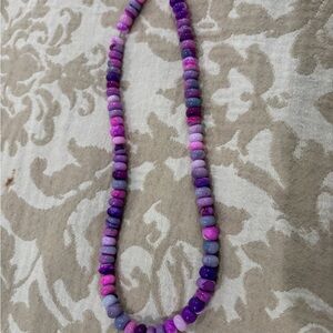 Purple and Pink Beaded Gemstone Necklace